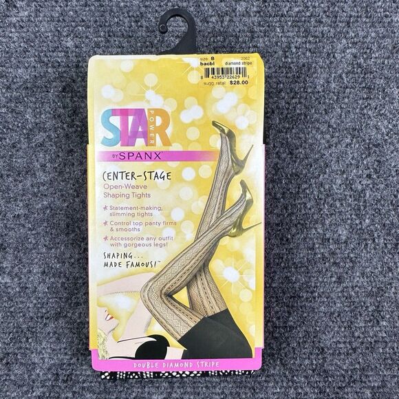 SPANX Other - Spanx‎ Star Power Center Stage Size B Shaping Tights Double Diamond Stripe Black